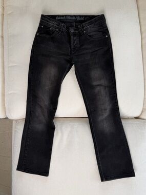 Diesel Washed Black Slim Straight Jeans